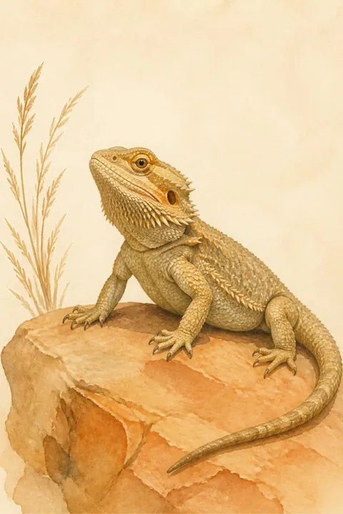 Bearded Dragon Print: watercolour-style australian Lizard Wall Art