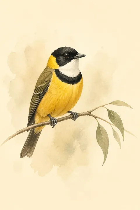 Golden Whistler Print: watercolour-style australian Native Bird Wall Art