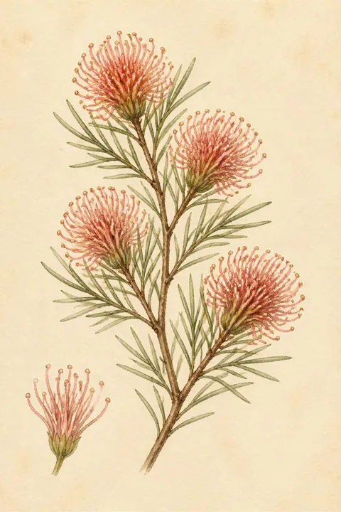 Hakea Print: watercolour-style pincushion Hakea Australian Native Botanical Wall Art