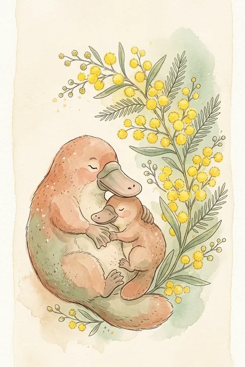 Platypus Nursery Wall Art Printable: watercolour-style australian Animal Baby Room Decor