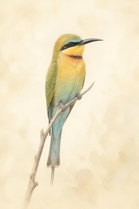 Rainbow Bee Eater Print: watercolour-style australian Native Bird Nursery Art